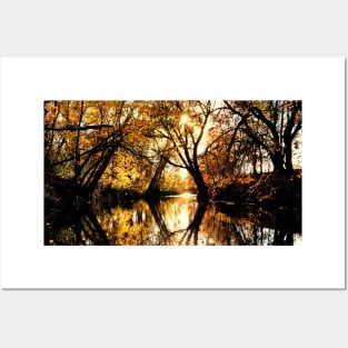 Stunning Evening Fall Water Reflections Posters and Art